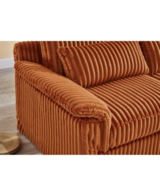  74" Cloud Corduroy Loveseat Sofa, Modern Comfy 2-Seater Couch for Small Spaces,