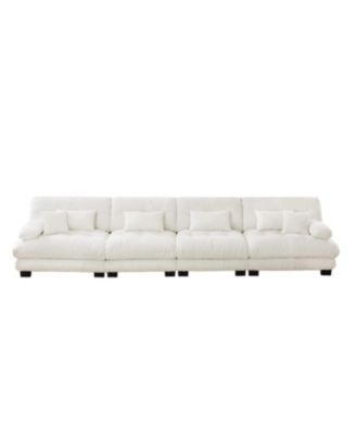 4-Seater Modular Chenille Sectional Sofa Couch for Living Room, Apartment, Studio, Office