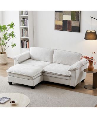  Living Room Furniture Luxury Couch with Ottoman Soft Chenille Sofa