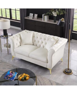 Chesterfield Stanford Sofa, Tufted, Wrinkled Fabric, Lover seater