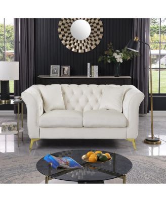Chesterfield Stanford Sofa, Tufted, Wrinkled Fabric, Lover seater