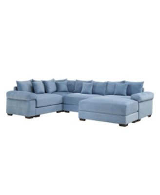 Streamdale Oversized Cloud Modular Sectional Couch with Ottoman, Premium Corduroy