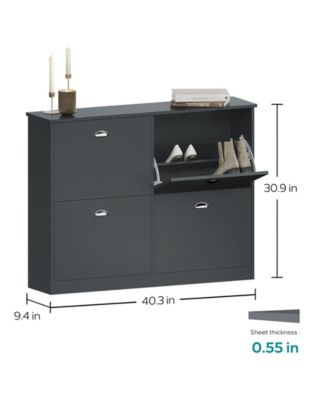 Shoe Cabinet, Hidden Slim Narrow Shoe Rack Cabinet with 4 Drawers