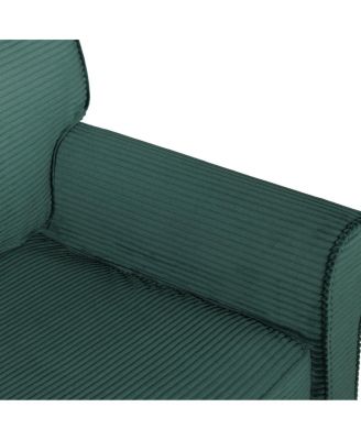 Modern Corduroy 2-Seater Sofa with Removable Cushions & Padded Armrests