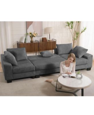 114" U-Shaped Sleeper Sofa Bed