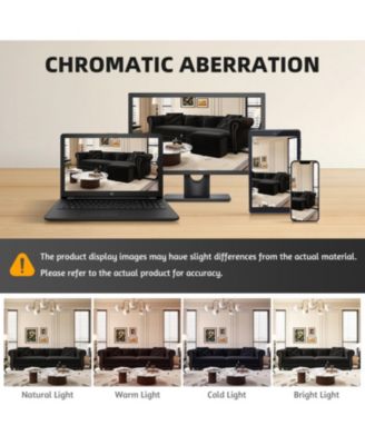  Chesterfield Velvet Pull-Out Sofa Bed with Ottoman