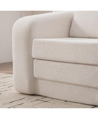 Convertible Chenille Sofa Bed with Pillow - Single Seater