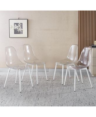 5pcs Dining Set, Metal Leg Mid-century Table and Chair Set