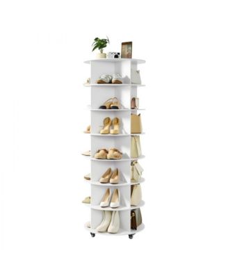 7-Tier Rotating Shoe Rack Tower with Wheels