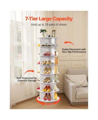 7-Tier Rotating Shoe Rack 360° Spinning Carousel
