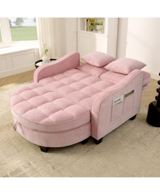  two-seater sofa chaise longue with storage footrest and two pillows