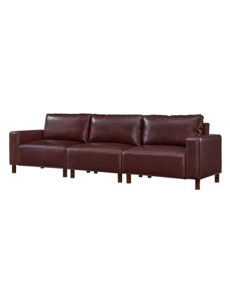 112" Luxury PU Leather Sofa