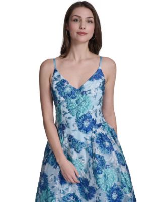 Women's V-Neck Printed Midi Dress