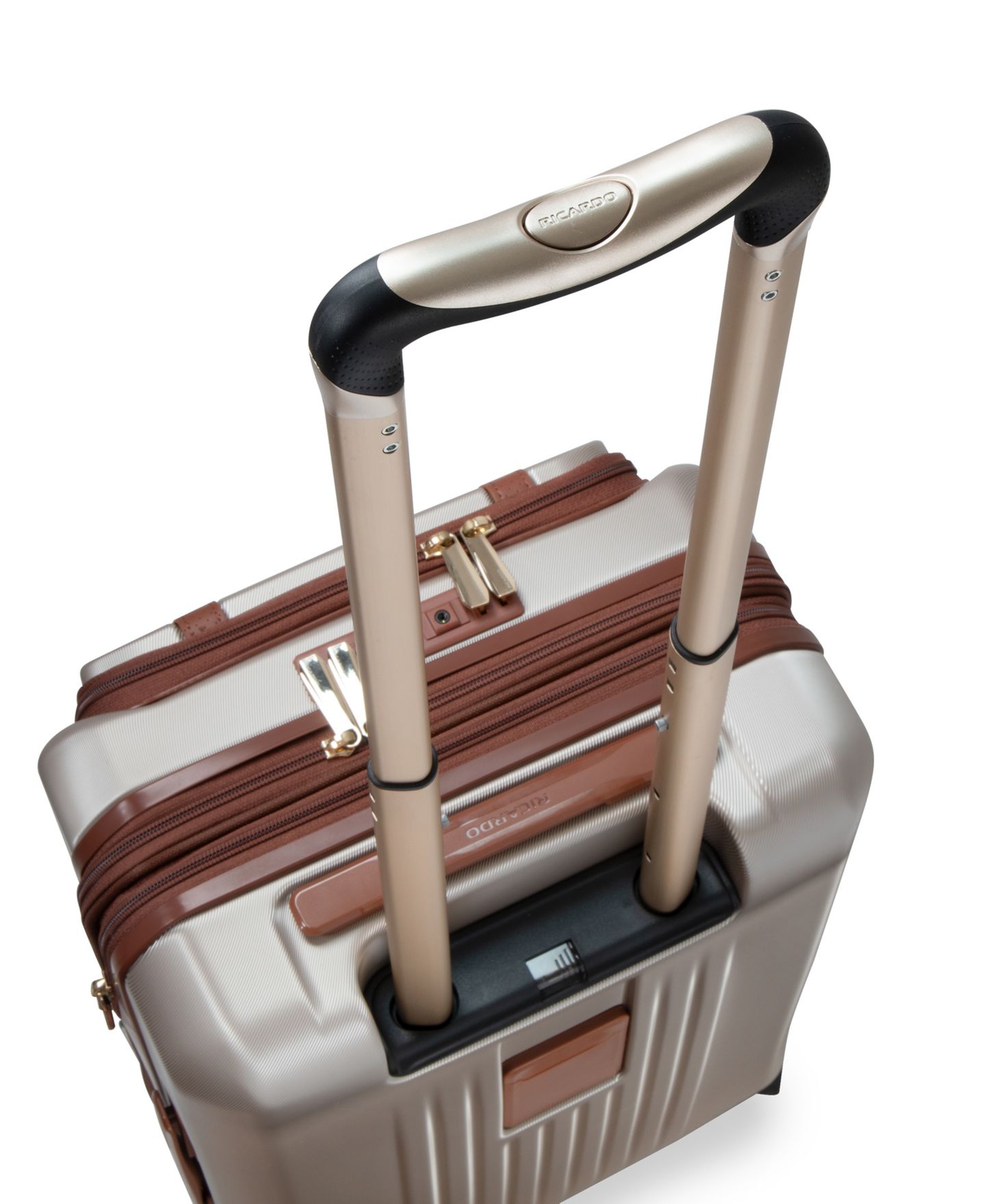 Чемодан Ricardo Montecito 2.0 Fast Access Small Hardside Carry-On Spinner Suitcase, цвет: Шампань — фото 9