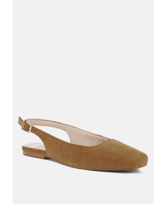Rag and Co Womens Sozani Real Soft Leather Slingback Flats