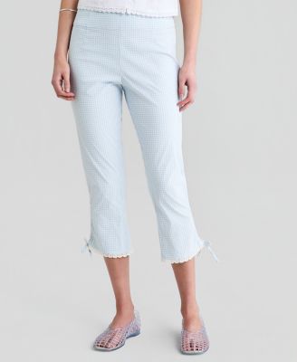 Women's Gingham Capri Pants