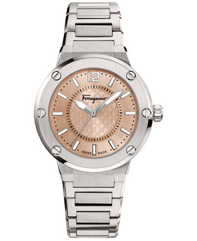 Ferragamo Women's Swiss F-80 Stainless Steel Bracelet Watch 33mm FIG03 0015
