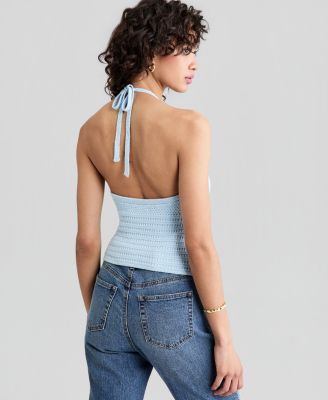 Women's Halter V-Neck Knit Tank Top