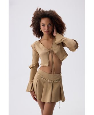 Women's Vera V-Neck Long Sleeve Crop Top