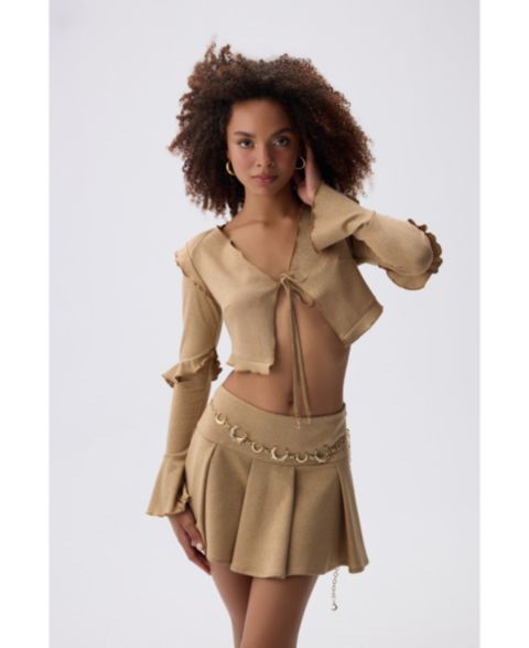 Женский топ Luna B Vera V-Neck Long Sleeve Crop, цвет: Хаки