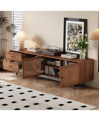 Modern TV Stand for TVs up to 85" with Drawers & Cable Management