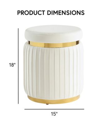 Raphael 15" Wood Upholstered Round Ottoman