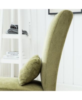 Contemporary Chenille Fabric Armless Chair with Pillow