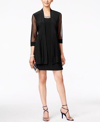 ladies black dress and jacket Outfit Womens Work Dresses Business Professional Black Dress Blazer Jacket Skirt Introducing the Anne Klein 2pc Jacket Women's Black Jacket Dresses by
