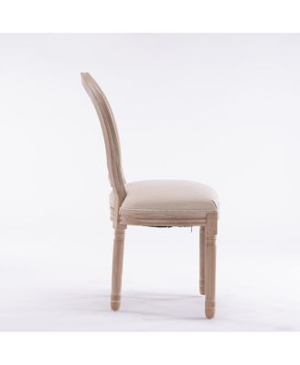 French Style Solid Wood Rattan Back Dining Chair (Set of 2).