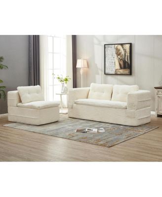 Multi-Functional Sectional Sofa Bed with Chaise Lounge & Blanket