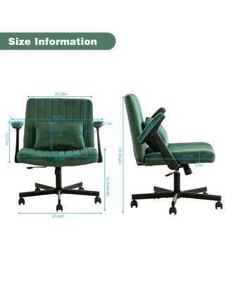 Velvet Criss Cross Armrest Office Chair