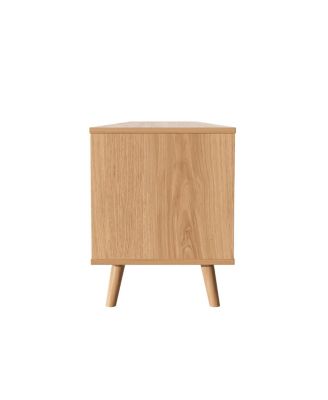 Rattan TV Stand for TVs up to 90", Modern Farmhouse Media Console