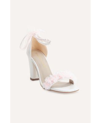 Women's Elsa Lace Bridal Sandals with Pearls