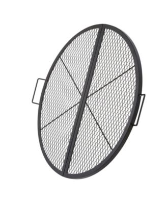 36 Inch Foldable Fire Pit Grill Grate, Heavy Duty Steel Campfire Cooking Grid with Handles