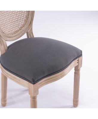 Streamdale French Country Rattan Upholstered Dining Chairs