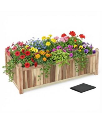 Acacia Wood Raised Garden Bed with Protective Liner