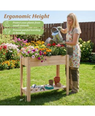 Raised Garden Bed with Legs and Extra Storage Space