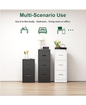 3 Drawer Metal Vertical File Cabinet, Lockable Filing Cabinet with Card Slot, Storage Cabinet for Home Office, Holds A4/Letter/Legal Files