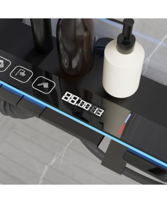 3-Spray Shower Faucet 2.5 GPM with Piano Button Control, LED Temperature Display and Ambient Light