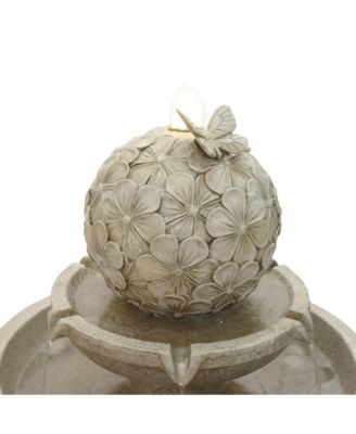 Decorative Garden Birdbath Fountain, Resin Water Feature with Pedestal Design