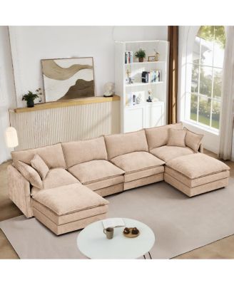 Modular Sectional Sofa, 130.7" U Shaped Couch Set, 4-Seater Comfy Cloud Couches