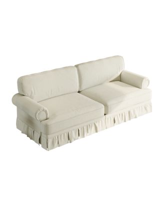 74" Luxuriously Comfortable 3-Seater Cloud Couch, Chenille Sofa with Rolled Arms & Skirt
