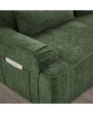  Chenille L-Shape Luxury Sectional Sofa, Minimalist Design, Comfy Sleeper Couch