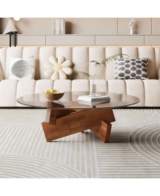 Modern Round Coffee Table, 27.5" x 27.5" x 12.2"