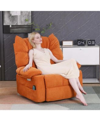 Swivel Power Recliner, Rocking Glider Chair with Massage & Heat