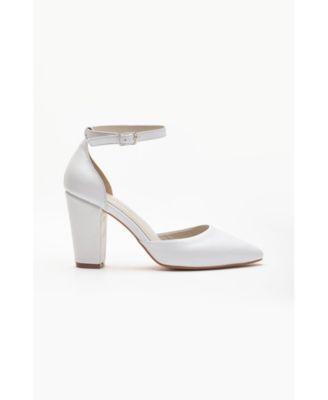 Forever and Always Shoes Rossella Leather Block Heel Pumps