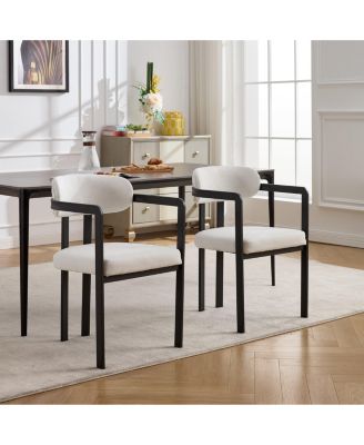  Modern Dining Room Chairs, Upholstered Boucle Kitchen Dining Chairs