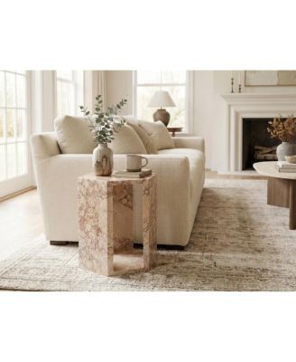 Luxury Marble Hexagon Side Table