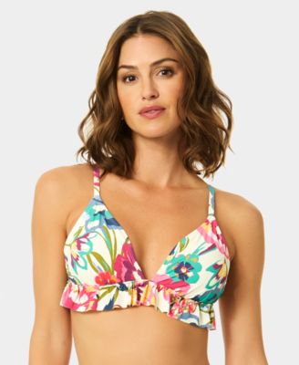 Women's V-Neck Triangle Ruffle Top