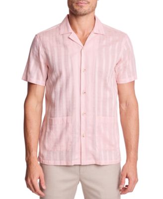 Men's Striped Camp Collar Shirt